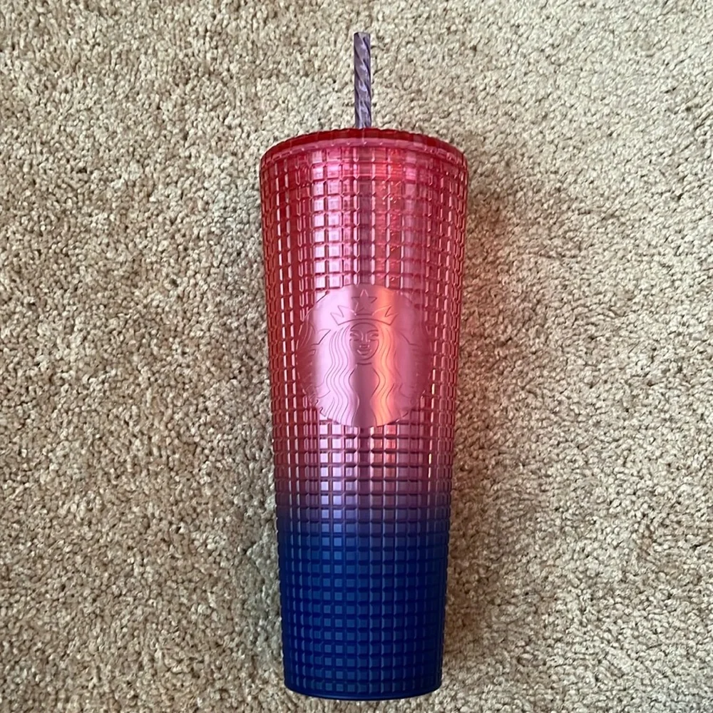 Starbucks 2022 Watermelon Ombré Grid Tumbler - Picture 1 of 9